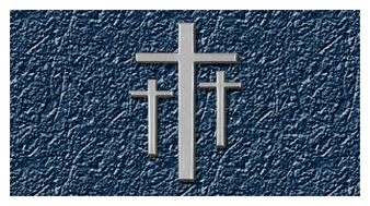 139 DA25 517 SL RK BL Silver 3 Crosses Rock Blue Background